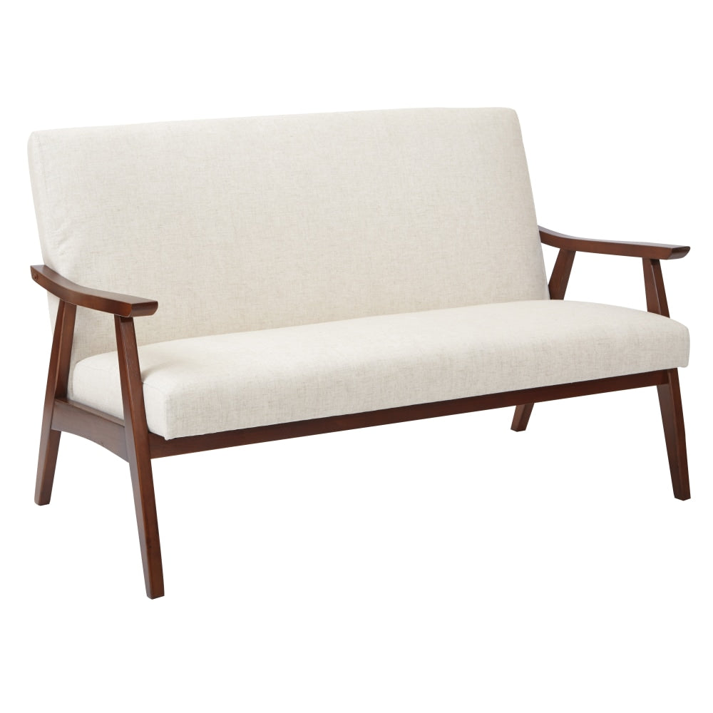 Ave Six Work Smart Davis Loveseat, Linen/Medium Espresso