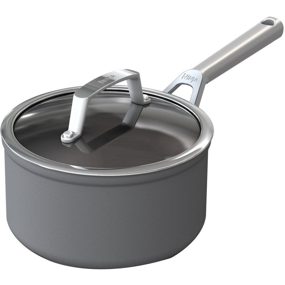 Ninja Foodi NeverStick Premium Hard-Anodized 2.5-Quart Saucepan, Slate Gray