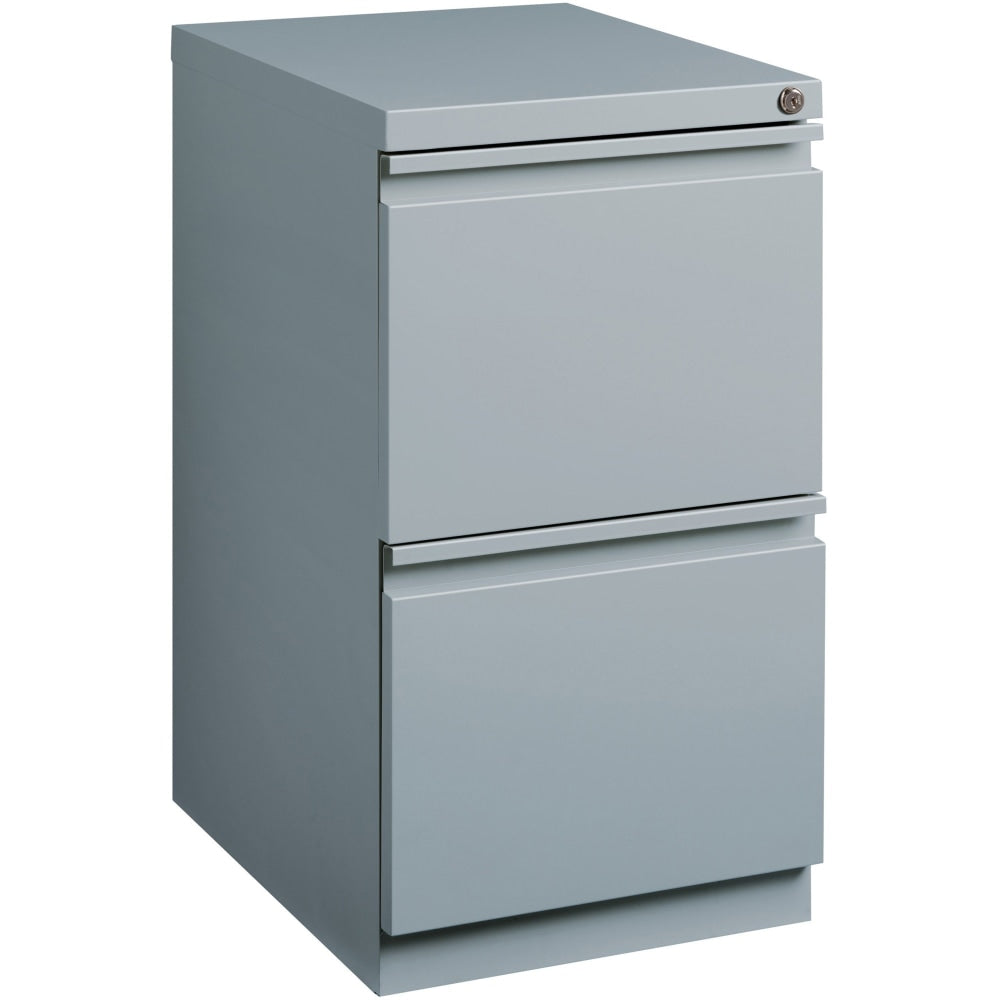 Lorell 19-7/8inD Vertical 2-Drawer Mobile Pedestal File Cabinet, Platinum