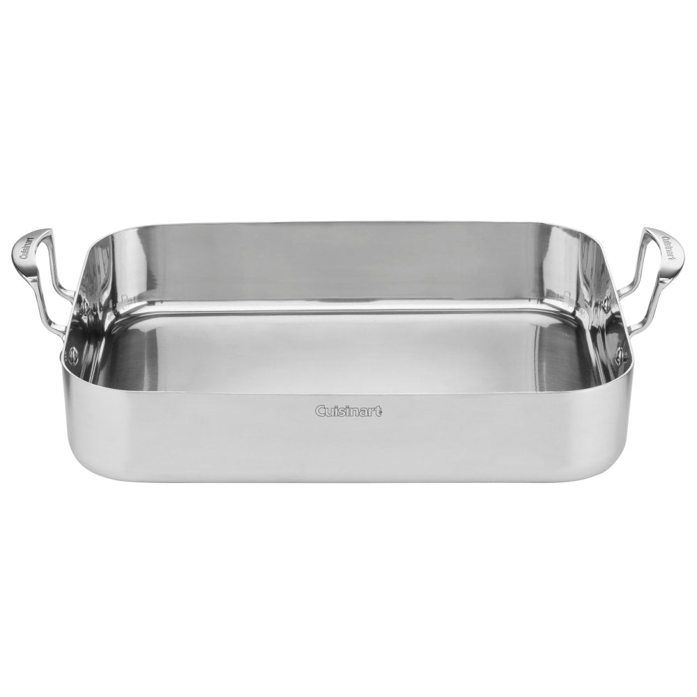 Cuisinart Multiclad Pro Triple Ply Stainless Cookware 16in Roasting Pan With Rack, Silver