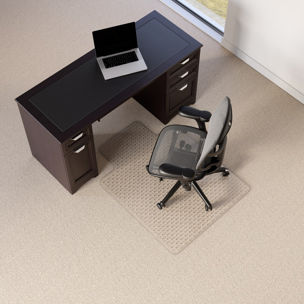 Realspace Heavy Duty Chair Mat for Carpet with Lip, Ramped Edge, 36in x 48in, Clear