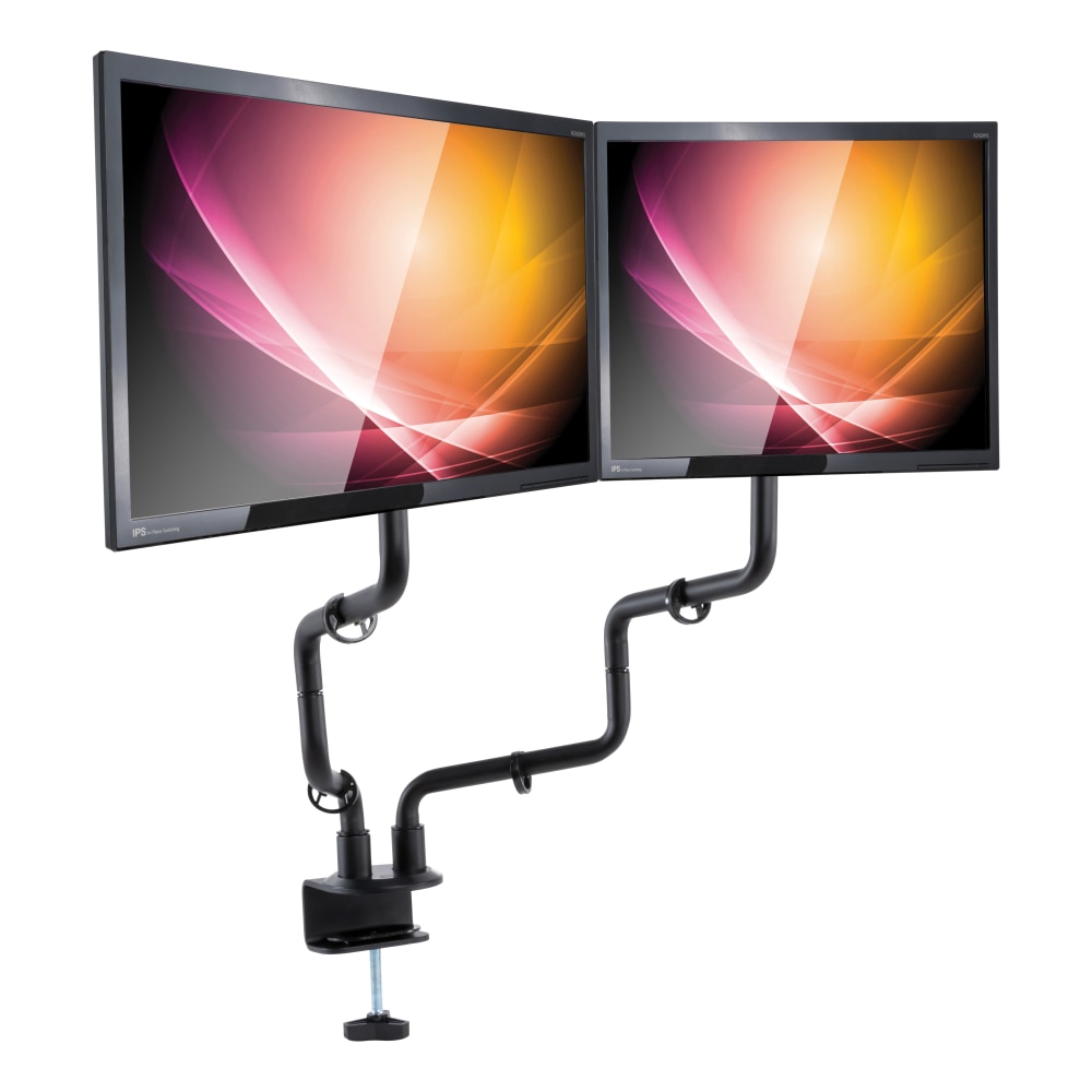 Allsop Dual-Monitor Arm for up to 32in Monitors, 24-1/2in to 18-1/2inH x 33inW x 19inD, Black