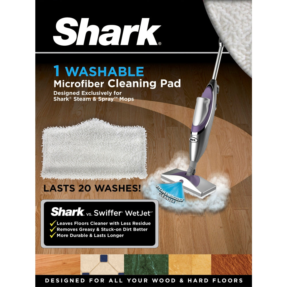 Shark XTSK410 Single-Sided Replacement Washable Mop Pad, White