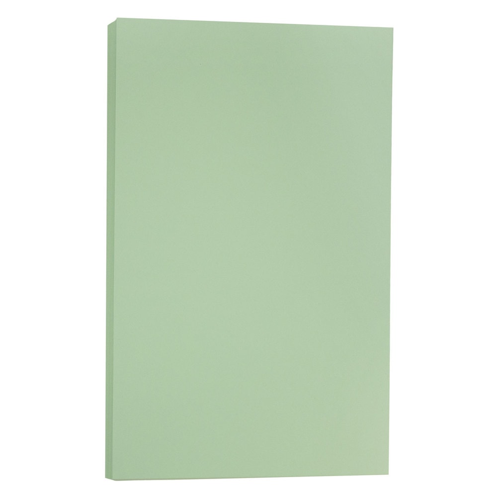 JAM Paper Card Stock, Vellum Bristol Green, Legal (8.5in x 14in), 67 Lb, Pack Of 50