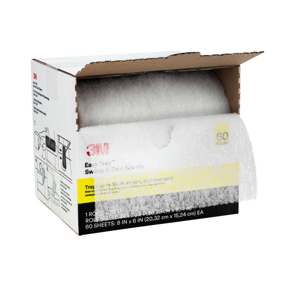 3M Easy Trap Duster Sweep And Dust Sheets, 8in x 6in x 30ft, 60 Sheets