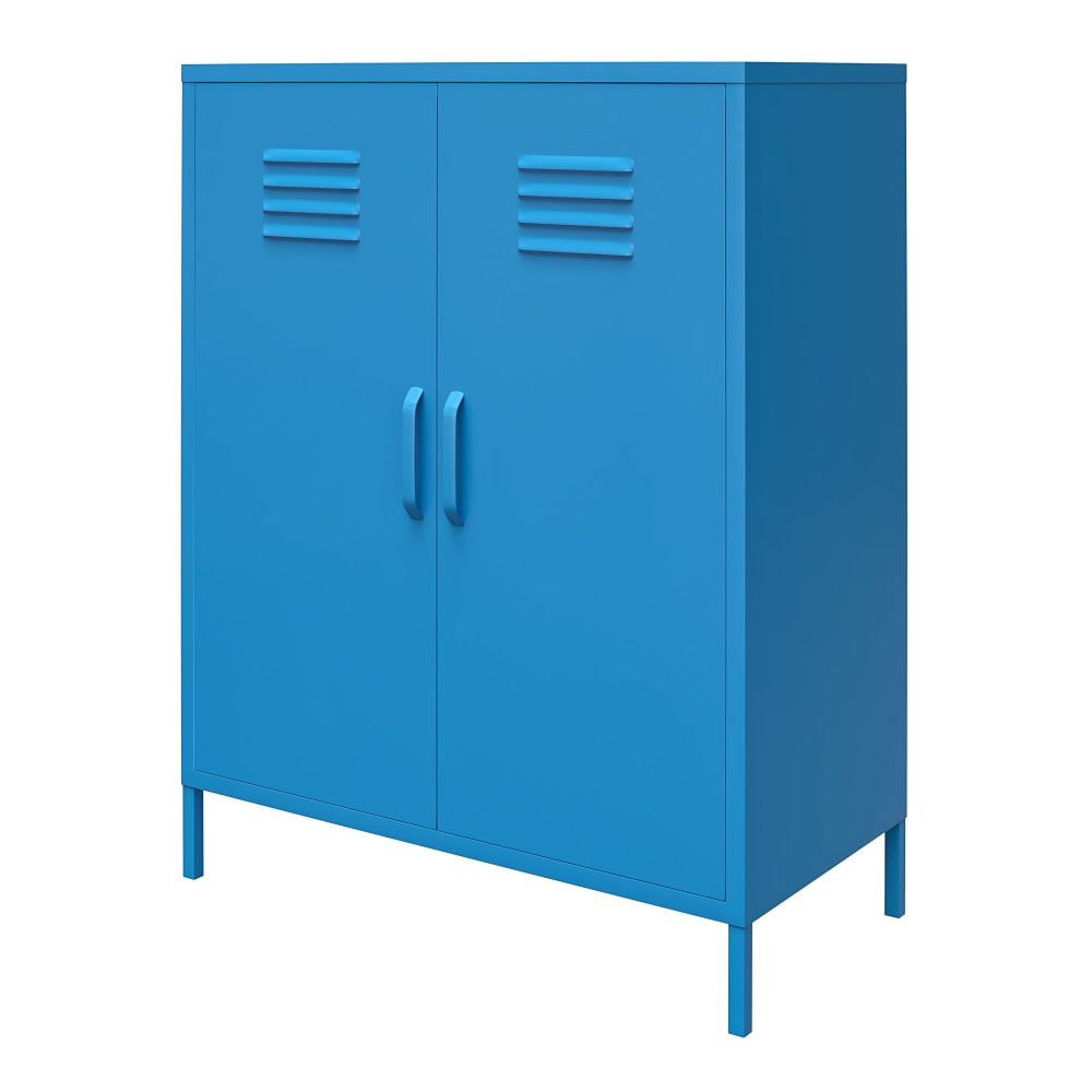 Ameriwood Home Cache 2-Door Metal Locker Storage Cabinet, 40inH x 31-1/2inW x 15-3/4inD, Blue