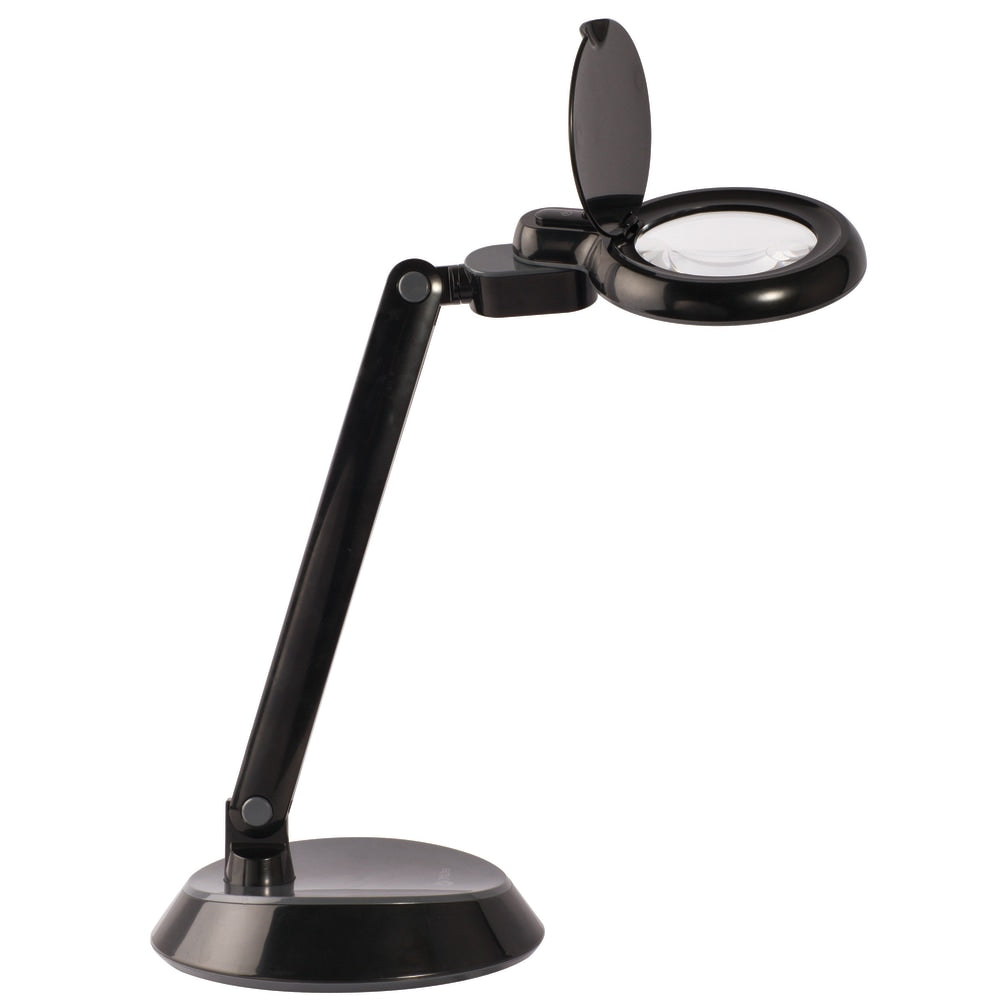 OttLite LED Magnifier Desk Lamp, 14-3/4inH, Black