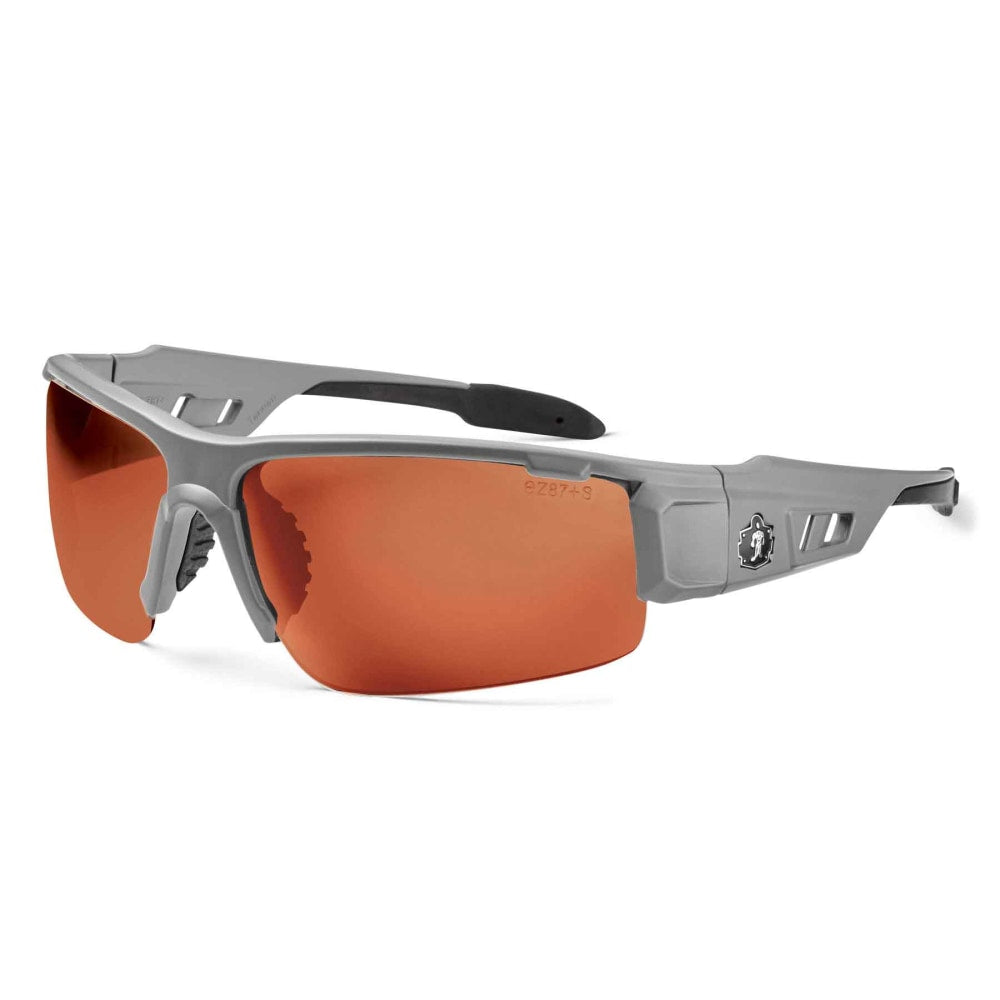 Ergodyne Skullerz Safety Glasses, Dagr, Polarized, Matte Gray Frame, Copper Lens