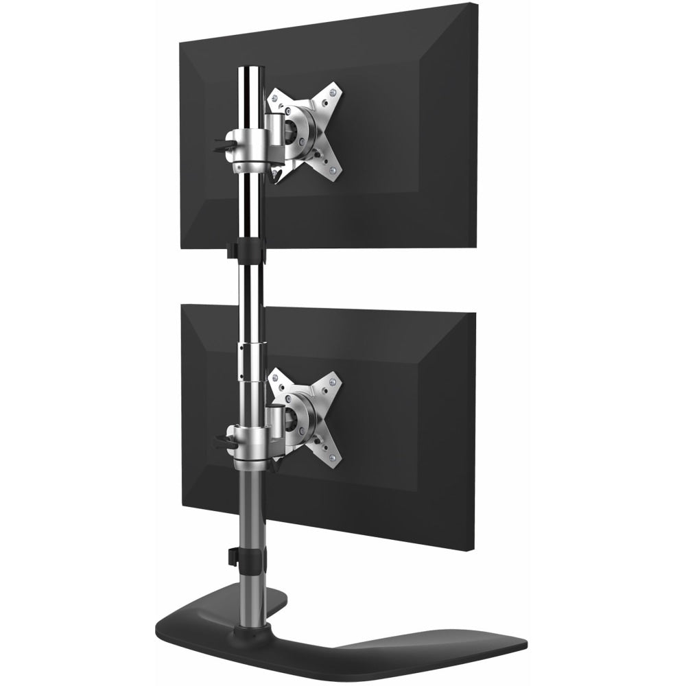 StarTech.com Vertical Dual Monitor Stand - For up to 27 VESA Monitors - Aluminum - Height Adjustable - Tilt - Swivel - 37 Height x 4.5 Width - Desktop, Tabletop - Aluminum, Plastic - Black, Silver