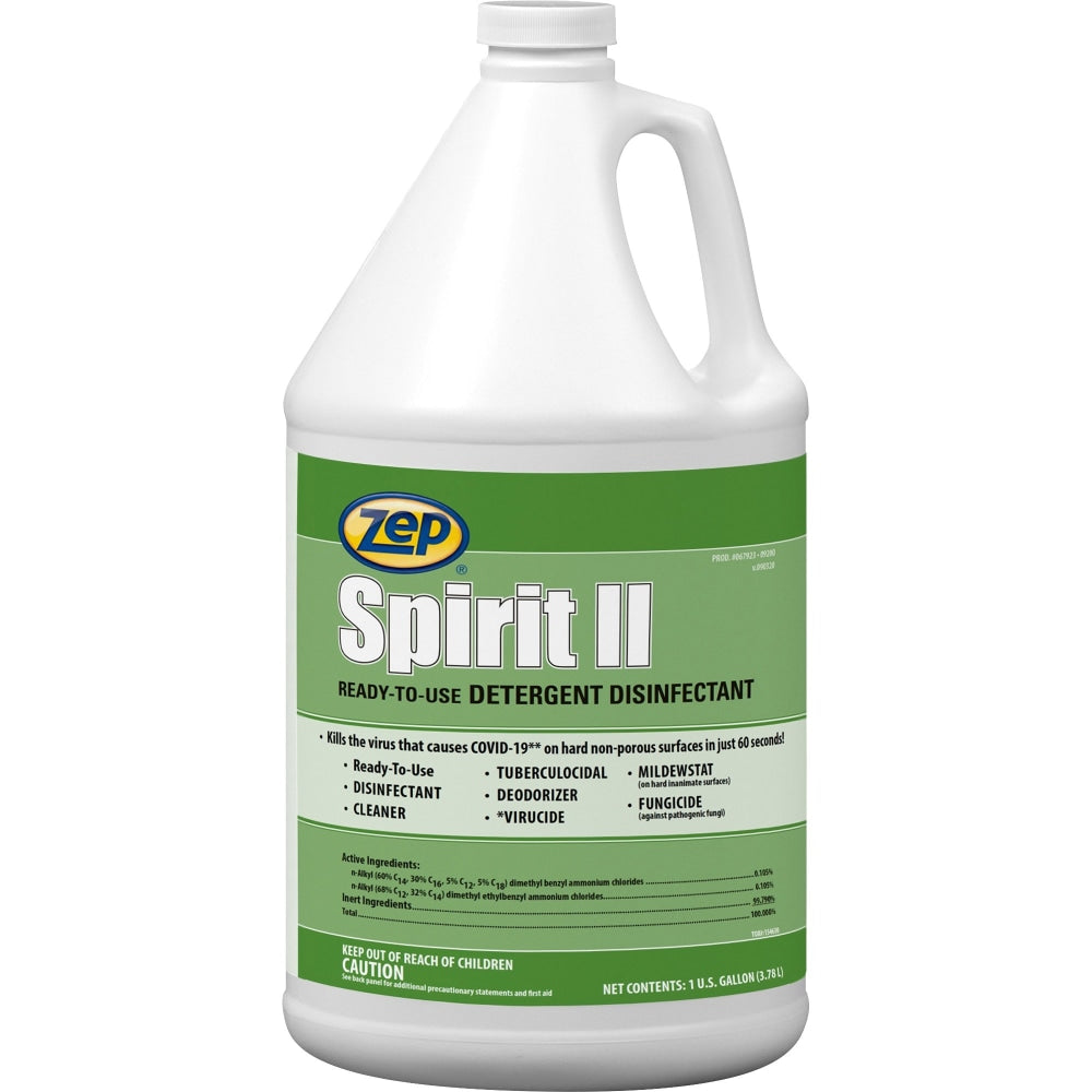 Zep Spirit II Detergent Disinfectant - Ready-To-Use Liquid - 128 fl oz (4 quart) - Bottle - 1 Each - Multi