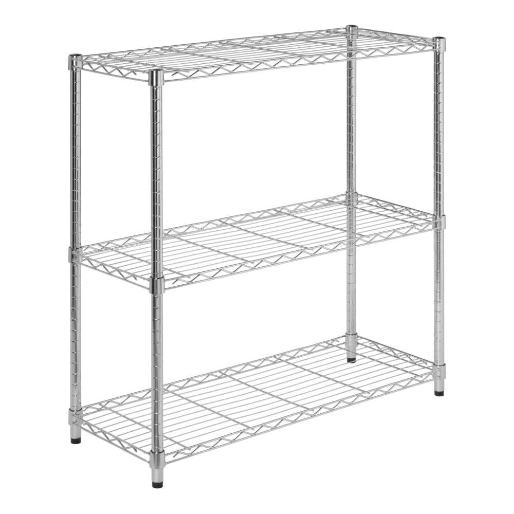 Honey-Can-Do Urban Steel Adjustable NSF Shelving Unit, 3-Tiers, Chrome