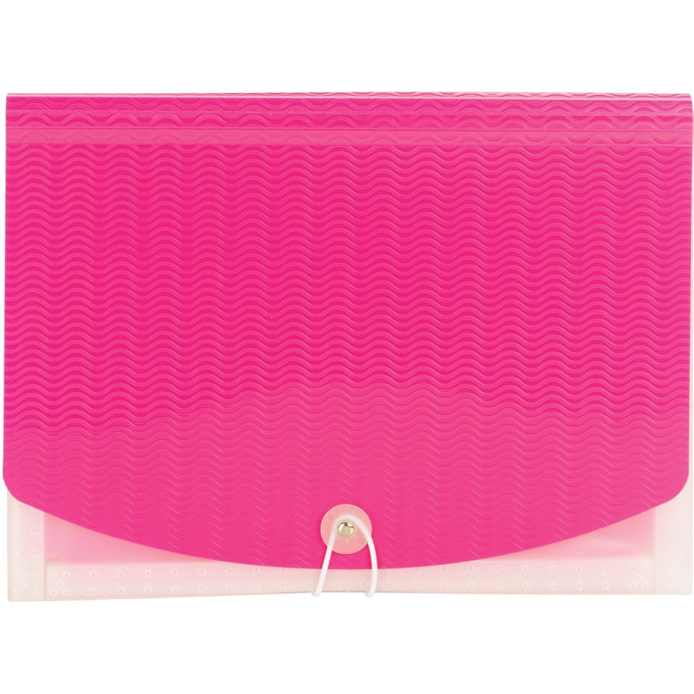 Smead Letter Expanding File - 8 1/2in x 11in - 12 Pocket(s) - 12 Divider(s) - Multi-colored, Pink, Clear - 1 Each