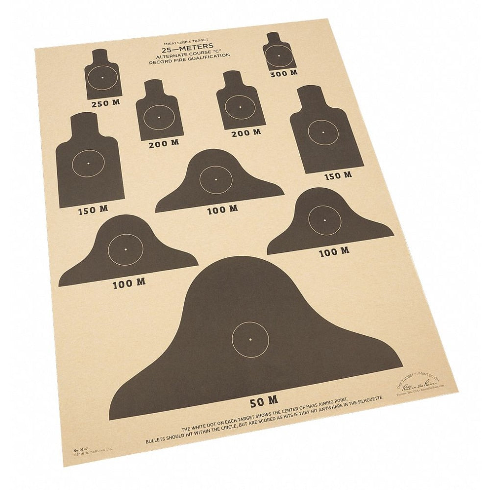 Rite In The Rain All-Weather Range Targets, 25 Meter, 22in x 17in, Pack Of 100 Targets