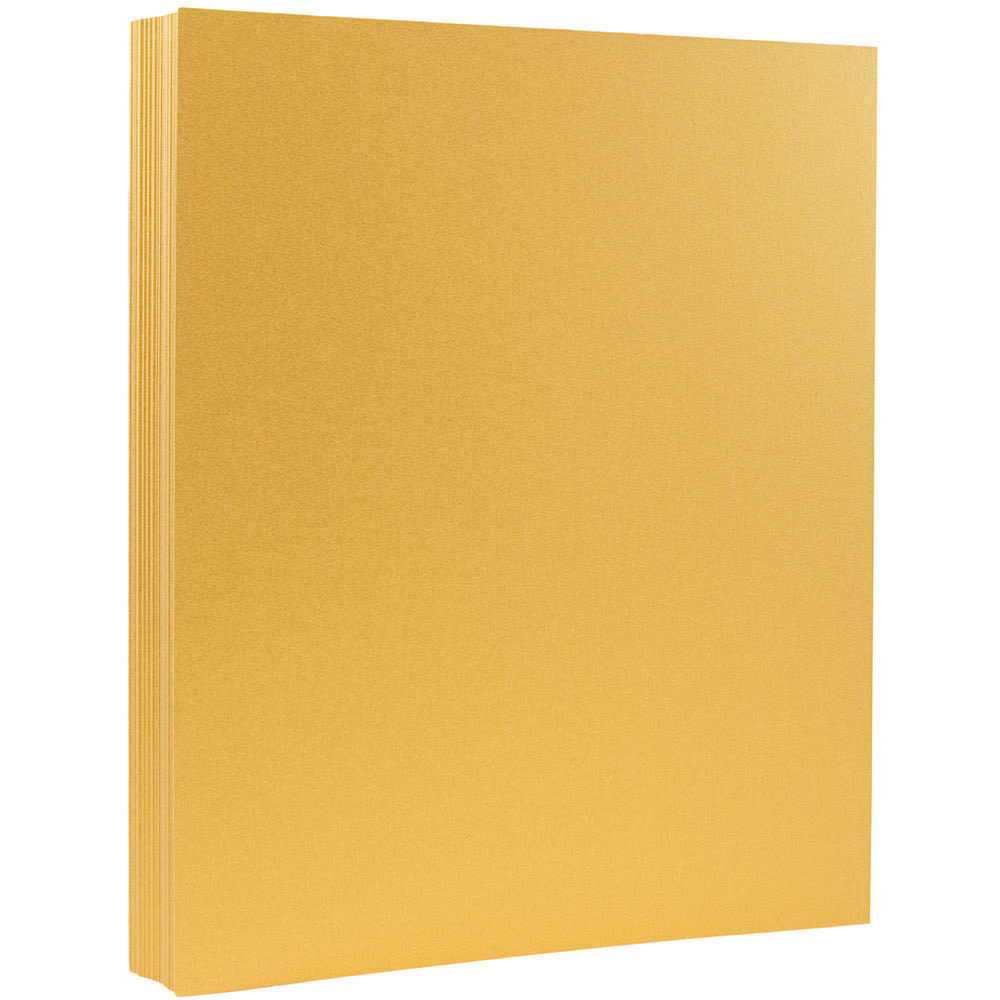 JAM Paper Color Multi-Use Card Stock, Gold Metallic, Letter (8.5in x 11in), 80 Lb, Pack Of 25