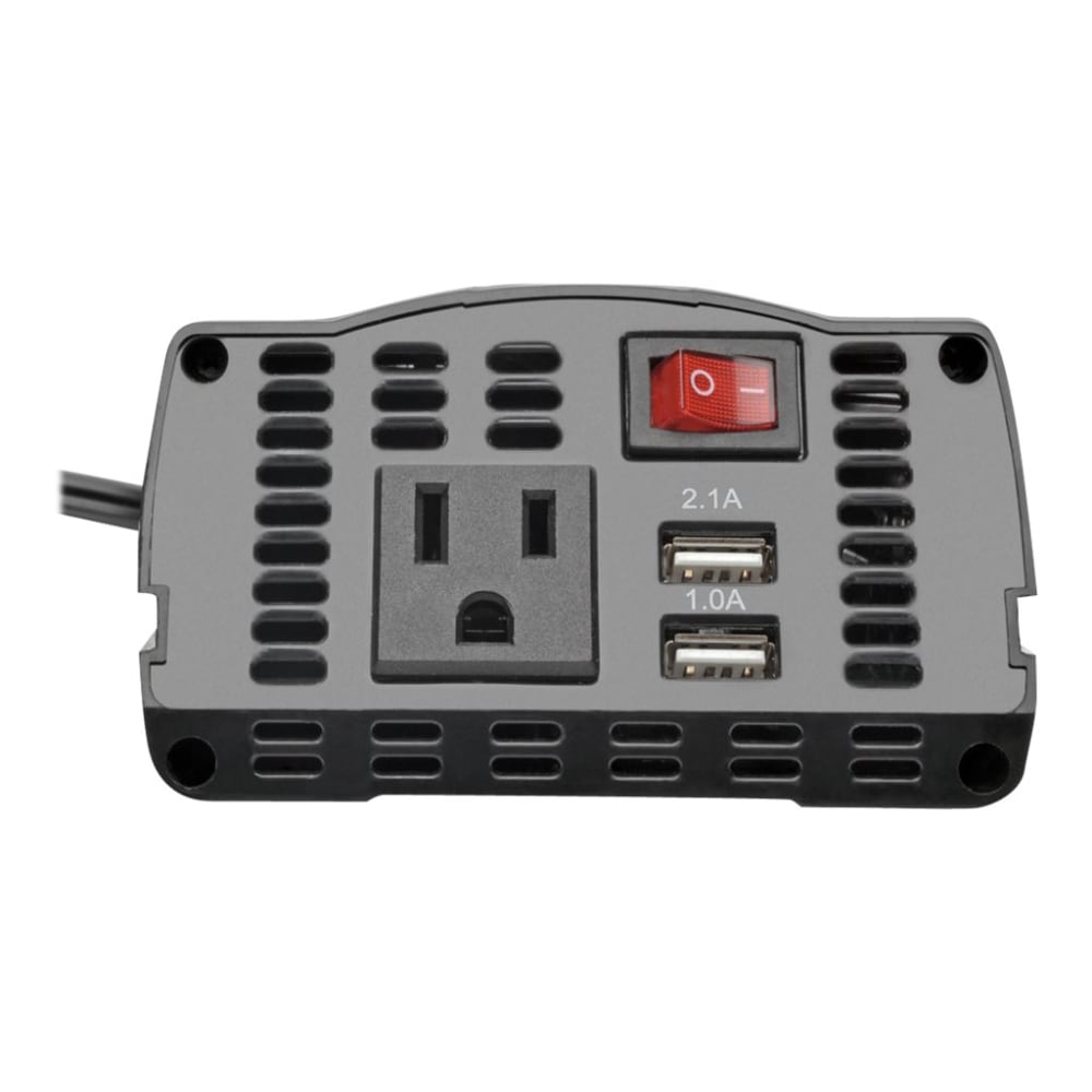 Tripp Lite 150W Compact Car Inverter 12V 120V 2-Port USB Charging 1 Outlet - DC to AC power inverter - 12 V - 150 Watt - output connectors: 3