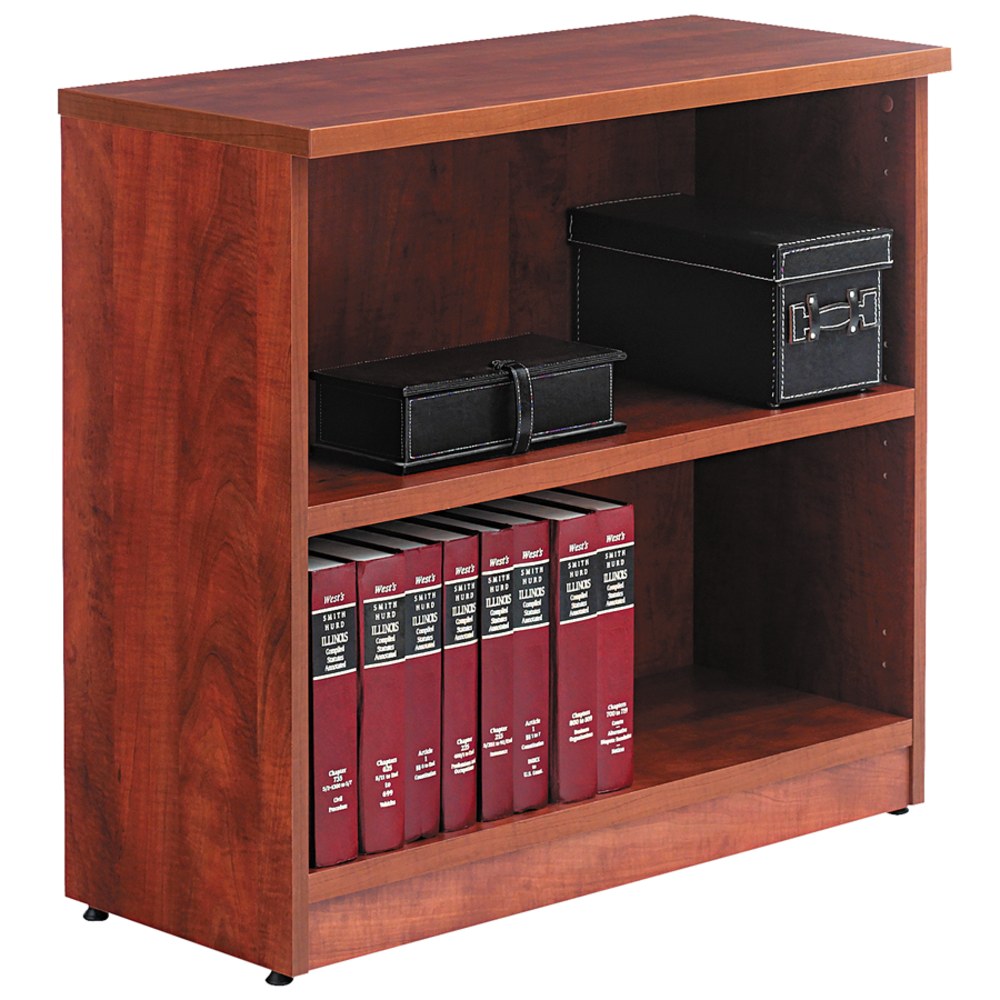 Alera Valencia 30inH 2-Shelf Bookcase/Storage Cabinet, Medium Cherry