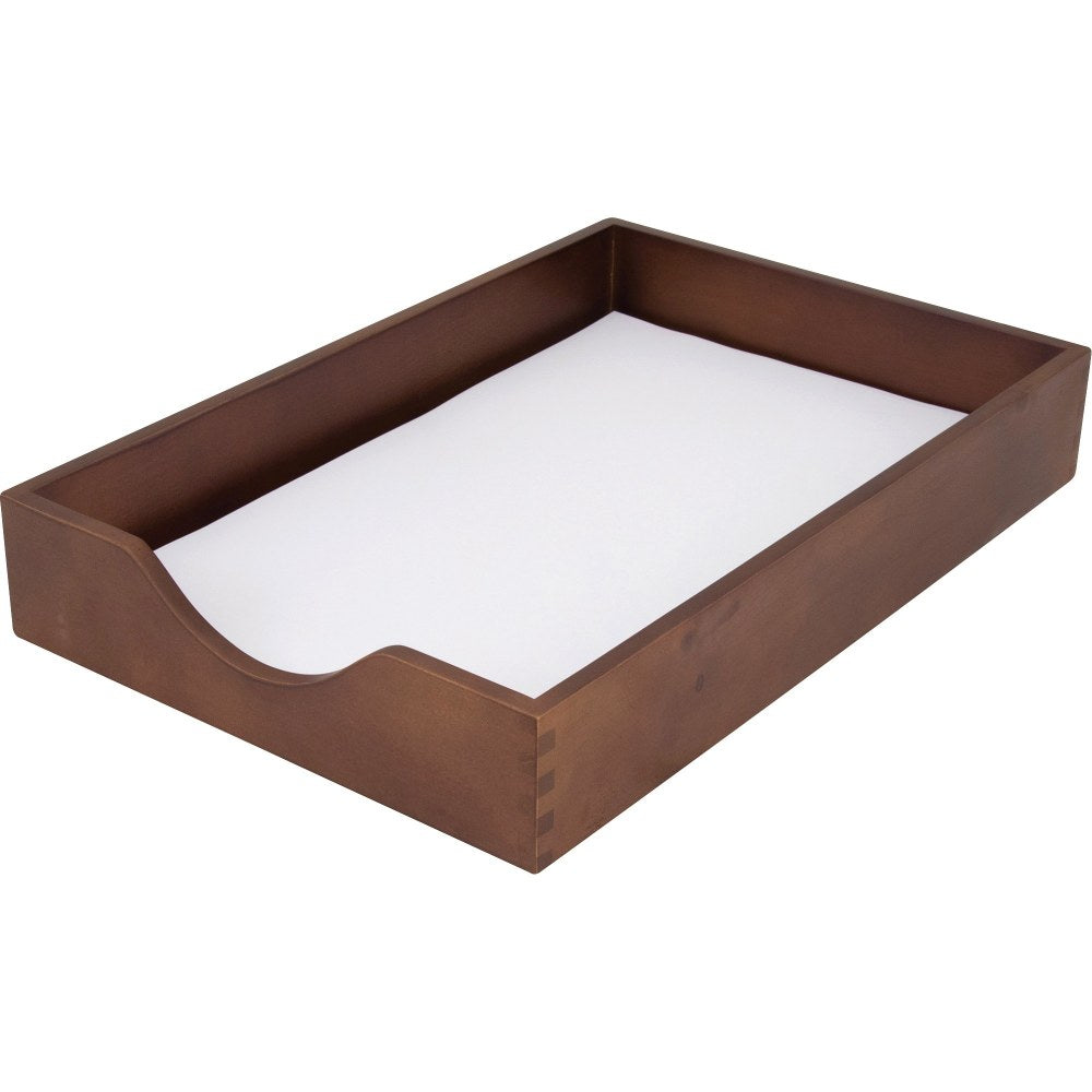 Carver Walnut Finish Solid Wood Desk Trays, 11inH x 3 1/2inW x 16inD, Walnut/Oak