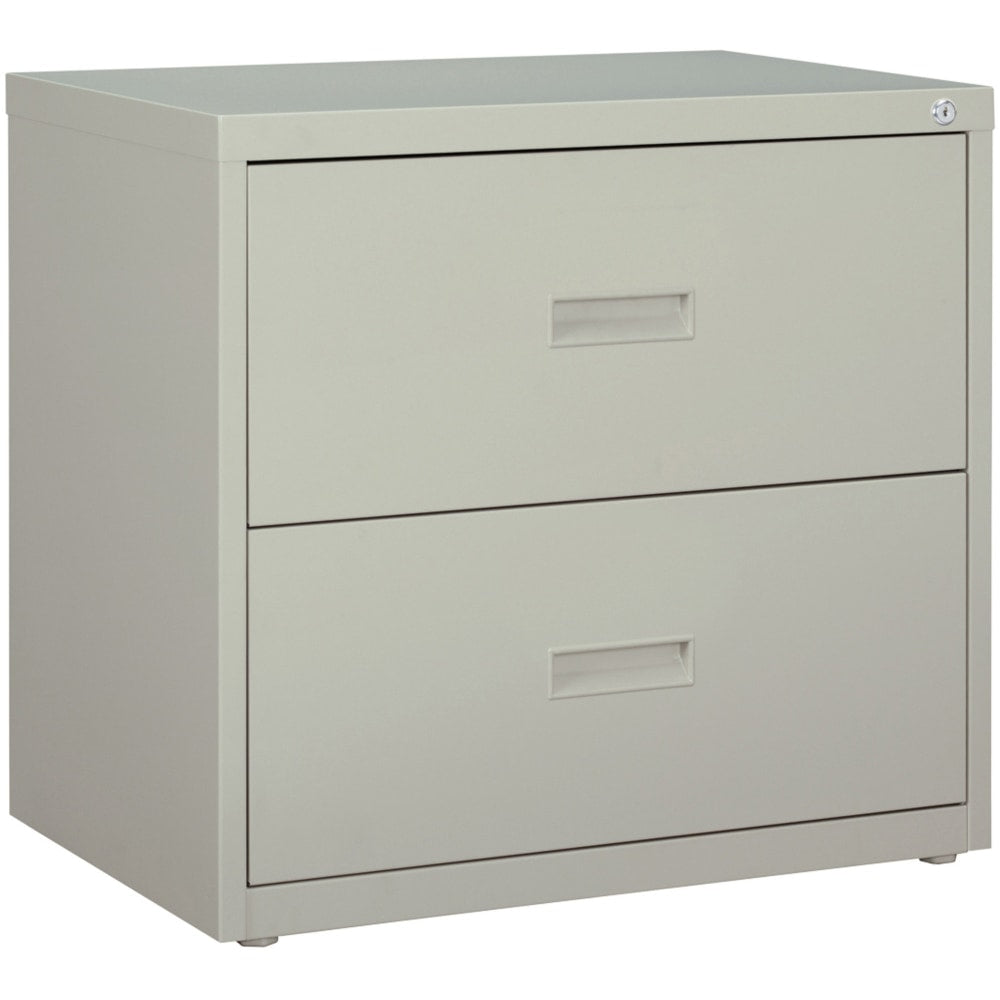 Lorell 30inW x 18-5/8inD Lateral 2-Drawer File Cabinet, Light Gray