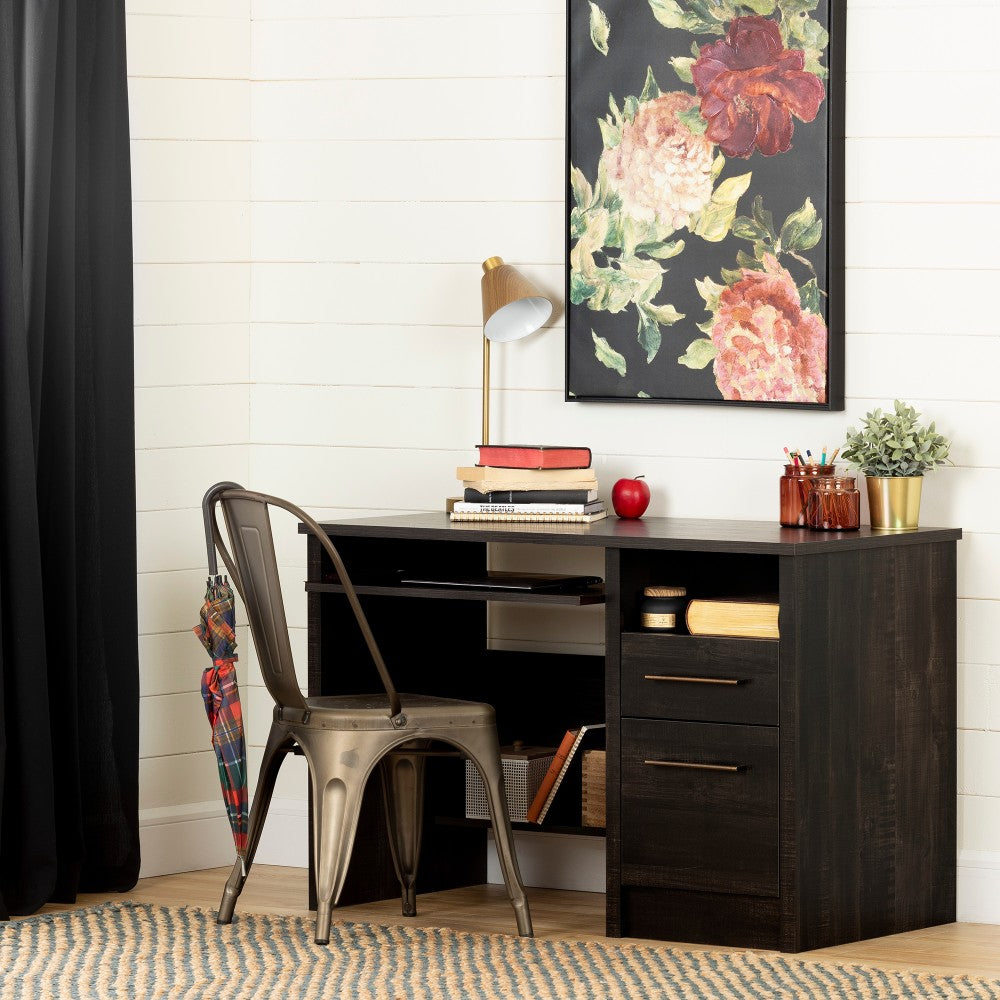 South Shore Gravity 46inW Computer Desk, Rubbed Black