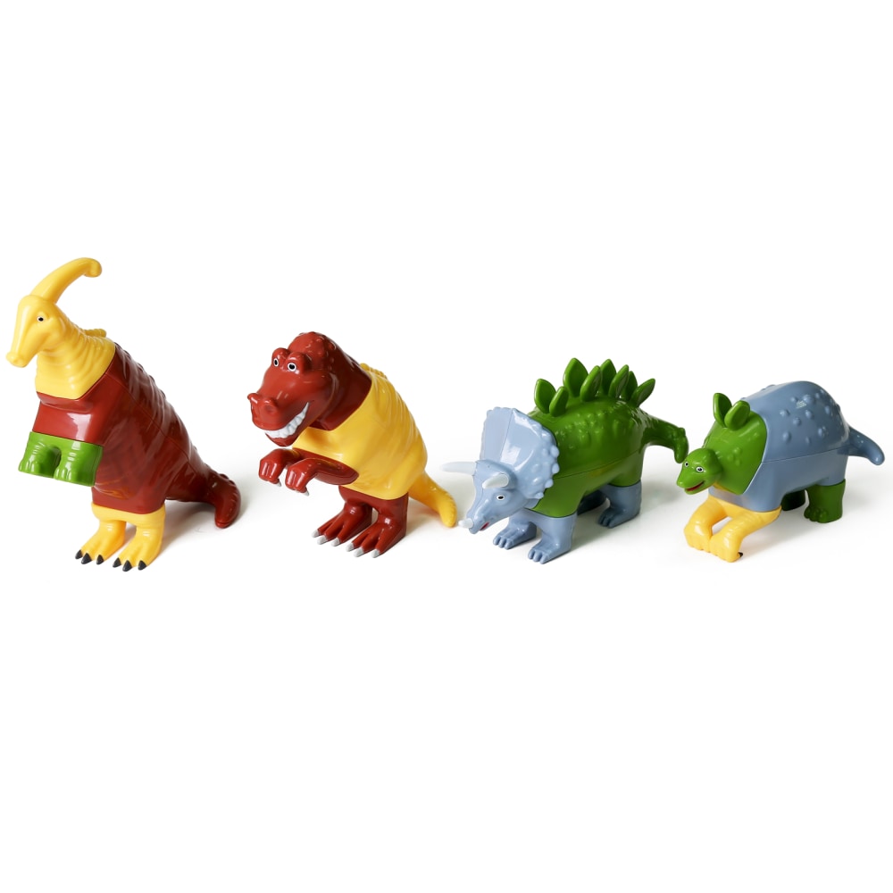 Popular Playthings Magnetic Mix Or Match Dinosaurs, Assorted Colors, Pack Of 4 Dinosaurs