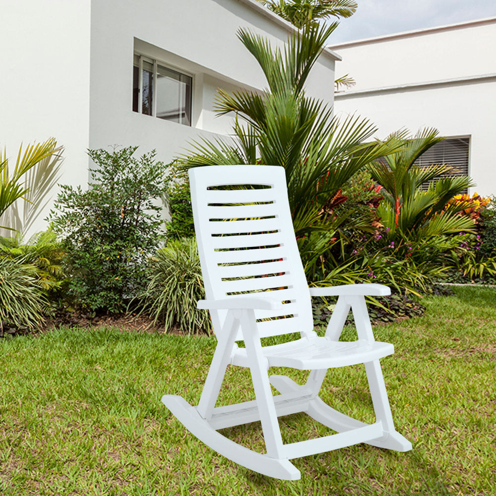 Inval Rimax Resin Rocking Chair, White