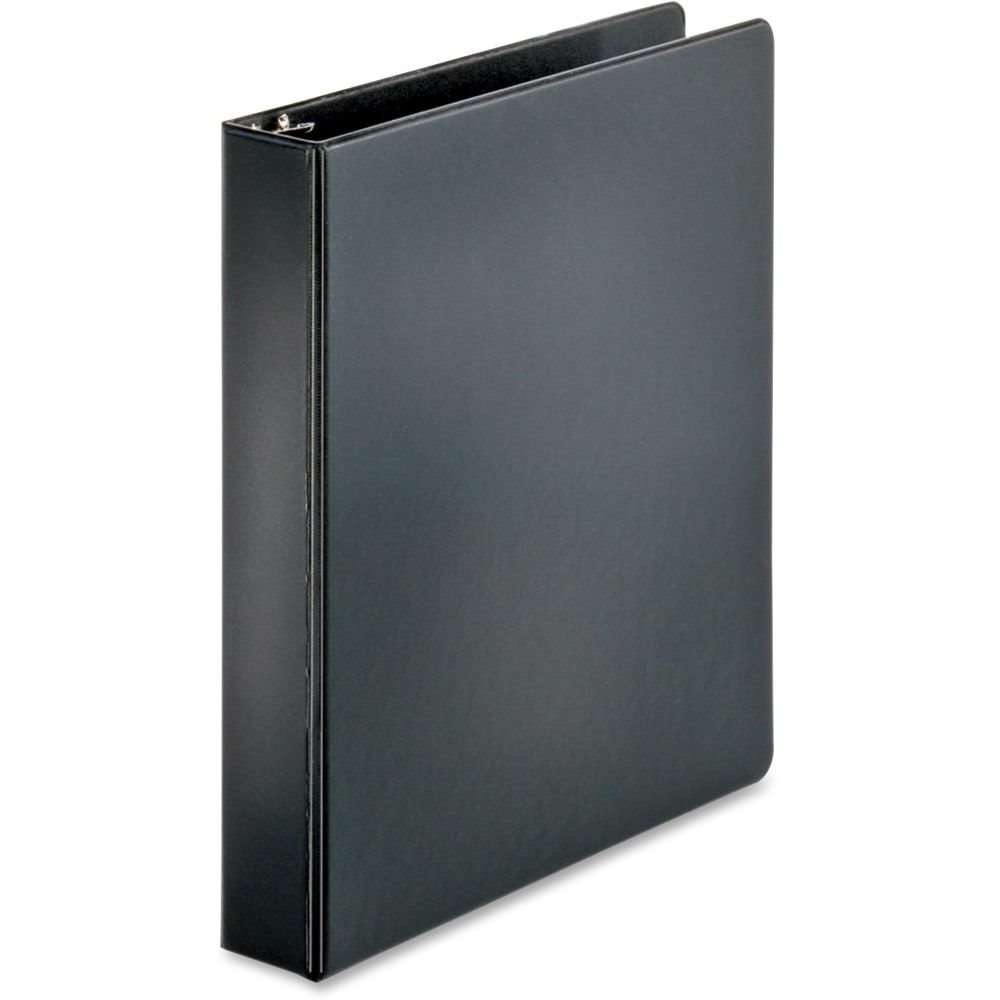 Business Source Basic Round Ring Binders, 1 1/2in Ring, 8 1/2in x 11in, Black, Pack Of 4