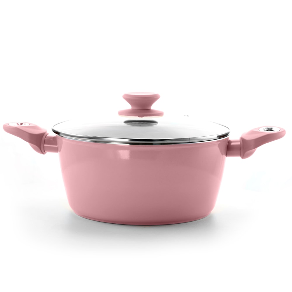 Gibson Home Plaza Cafe Aluminum Non-Stick Dutch Oven, 4.5-Quart, Lavender