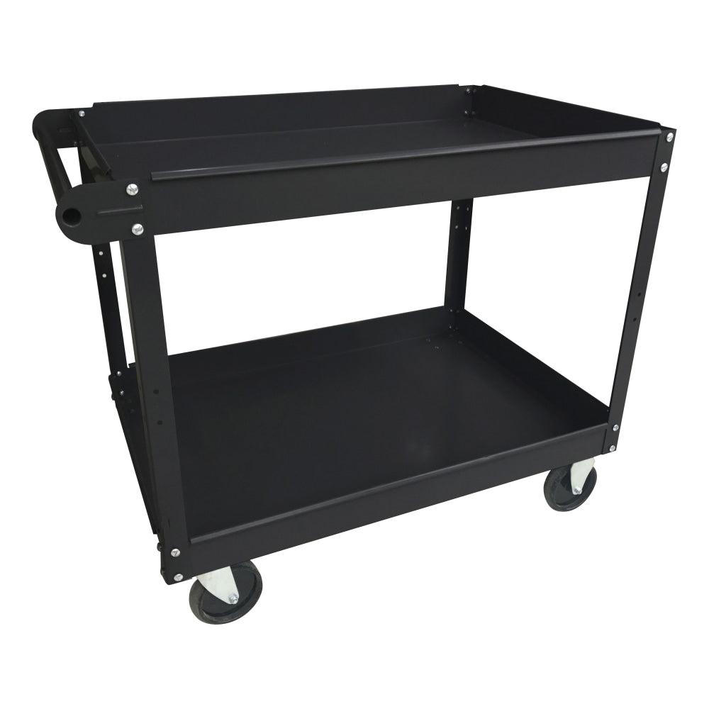 Lorell 2-Shelf Utility Cart, 16inW, Black