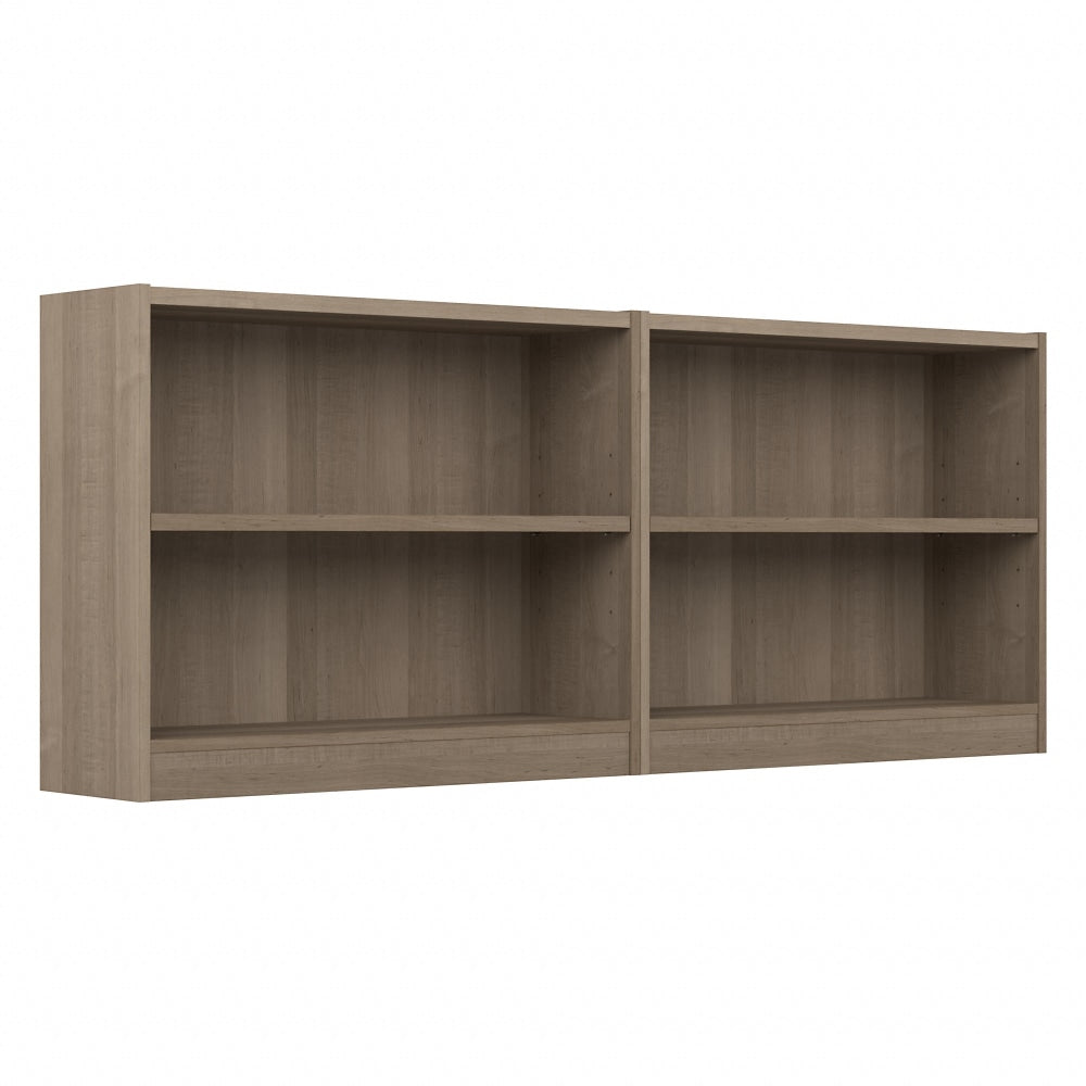 Bush Furniture Universal Small 30inH 2-Shelf Bookcases, Ash Gray, Set Of 2 Bookcases, Standard Delivery