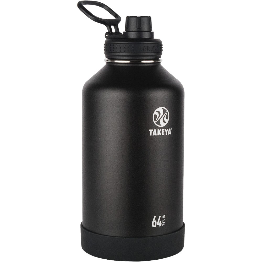 Takeya Actives Spout Reusable Water Bottle, 64 Oz, Onyx