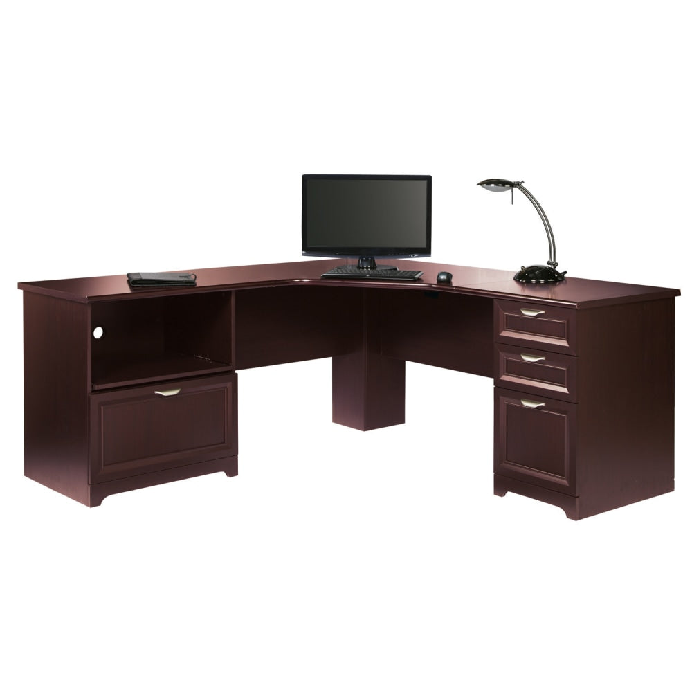 Realspace Magellan Performance 71inW L-Shape Corner Desk, Cherry