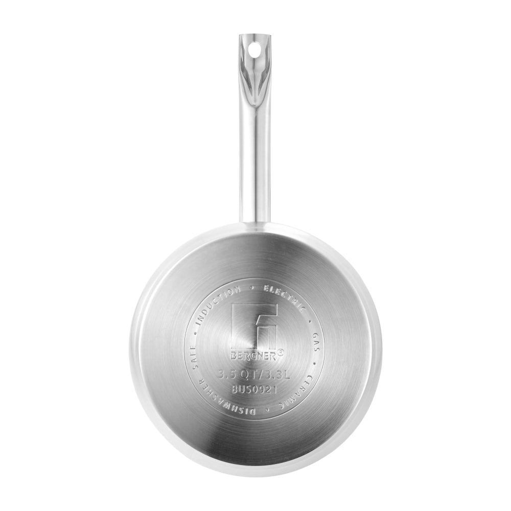 Bergner 3.5-Quart Stainless Steel Non-Stick Saucepan, Silver