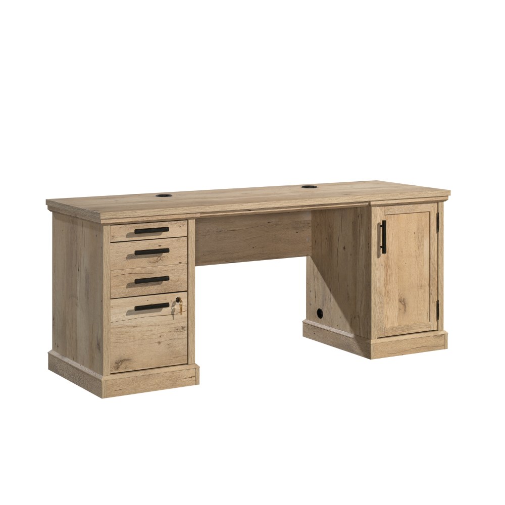 Sauder Mason Peak 72inW Commercial Credenza Computer Desk, Prime Oak