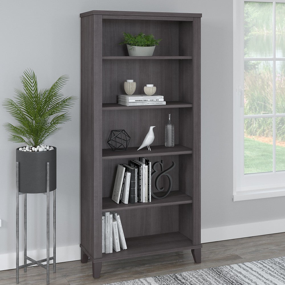 Bush Business Furniture Somerset 66inH 5-Shelf Bookcase, Storm Gray, Standard Delivery