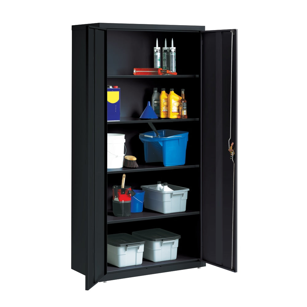 Lorell Fortress Series 18inD Steel Storage Cabinet, Fully Assembled, 5-Shelf, Black