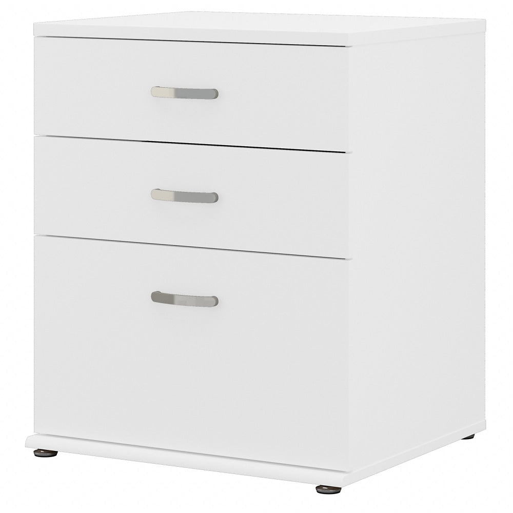 Bush Business Furniture Universal Floor Storage Cabinet With Drawers, White, Standard Delivery