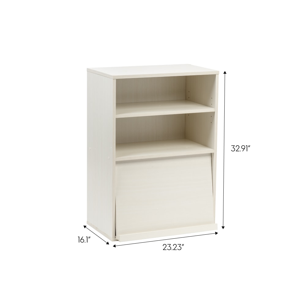 IRIS 33inH Open Wood-Shelf With Pocket Door, Off White