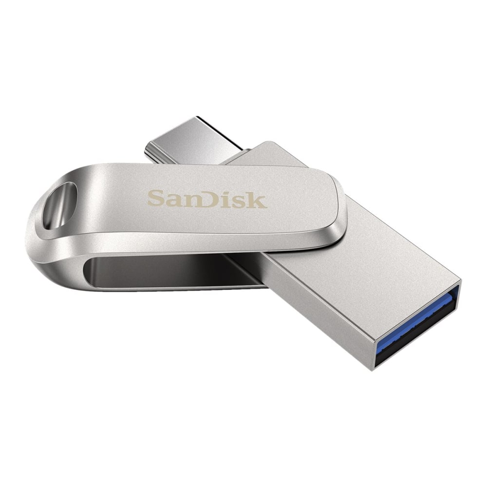 SanDisk iXpand Dual Drive USB-C Luxe Flash Drive, 64GB, Silver