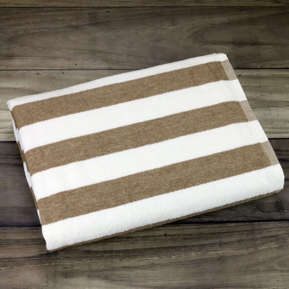 1888 Mills Fibertone Pool Towels, Stripes, Tan, Set Of 48 Towels