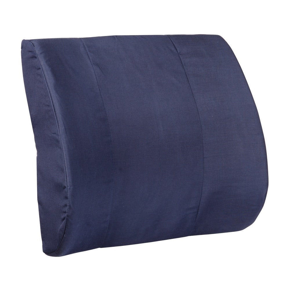 DMI Memory Foam Lumbar Pillow Back Support Cushion, 3inH x 14inW x 13inD, Navy Blue