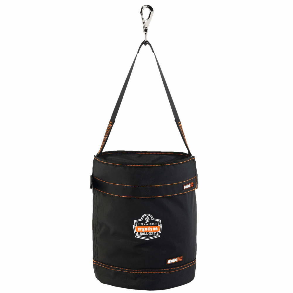 Ergodyne Arsenal 5970T Swiveling Hook Nylon Hoist Bucket With Top, 15in x 12-1/2in, Black