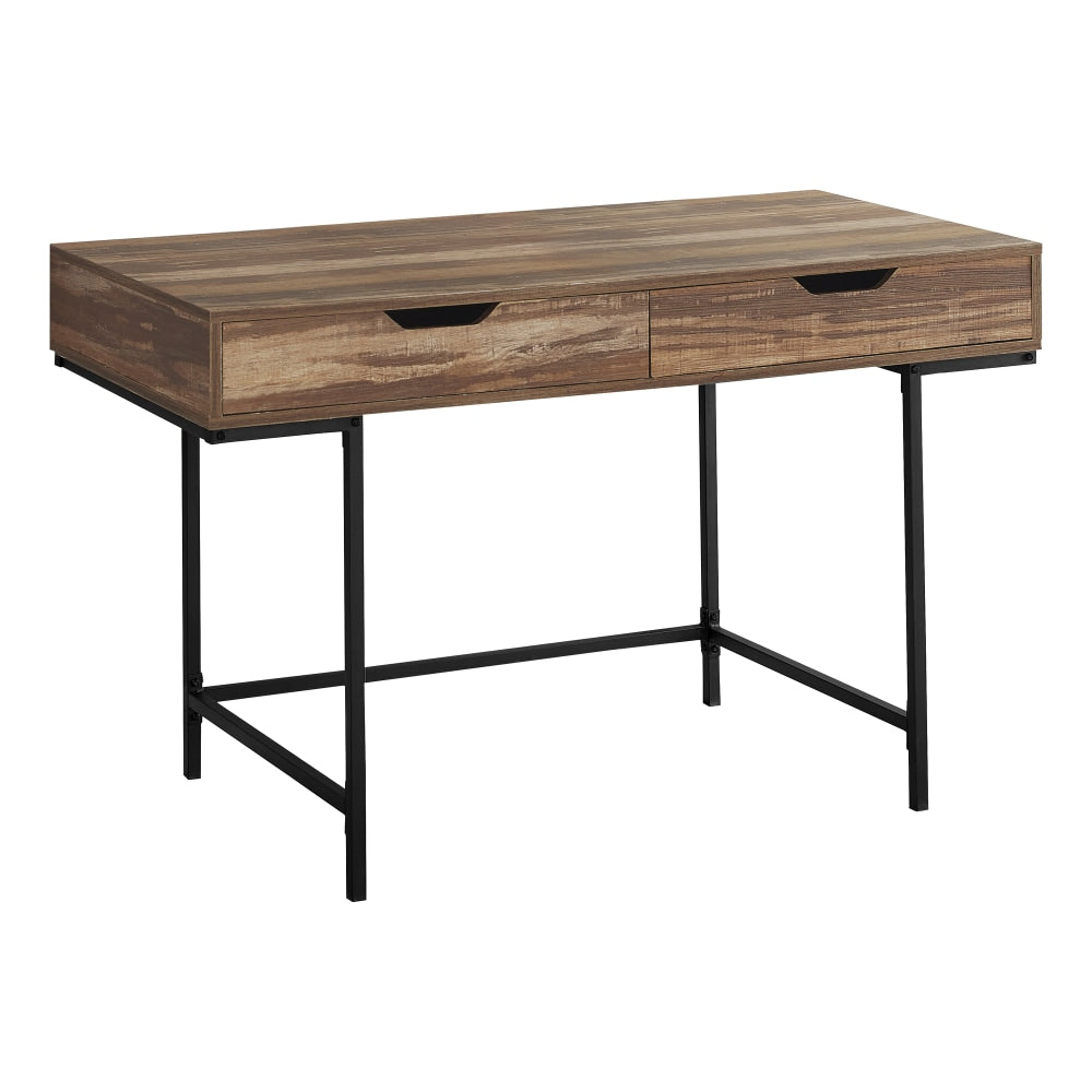 Monarch Specialties Pollard 48inW Computer Desk, Brown Wood/Black