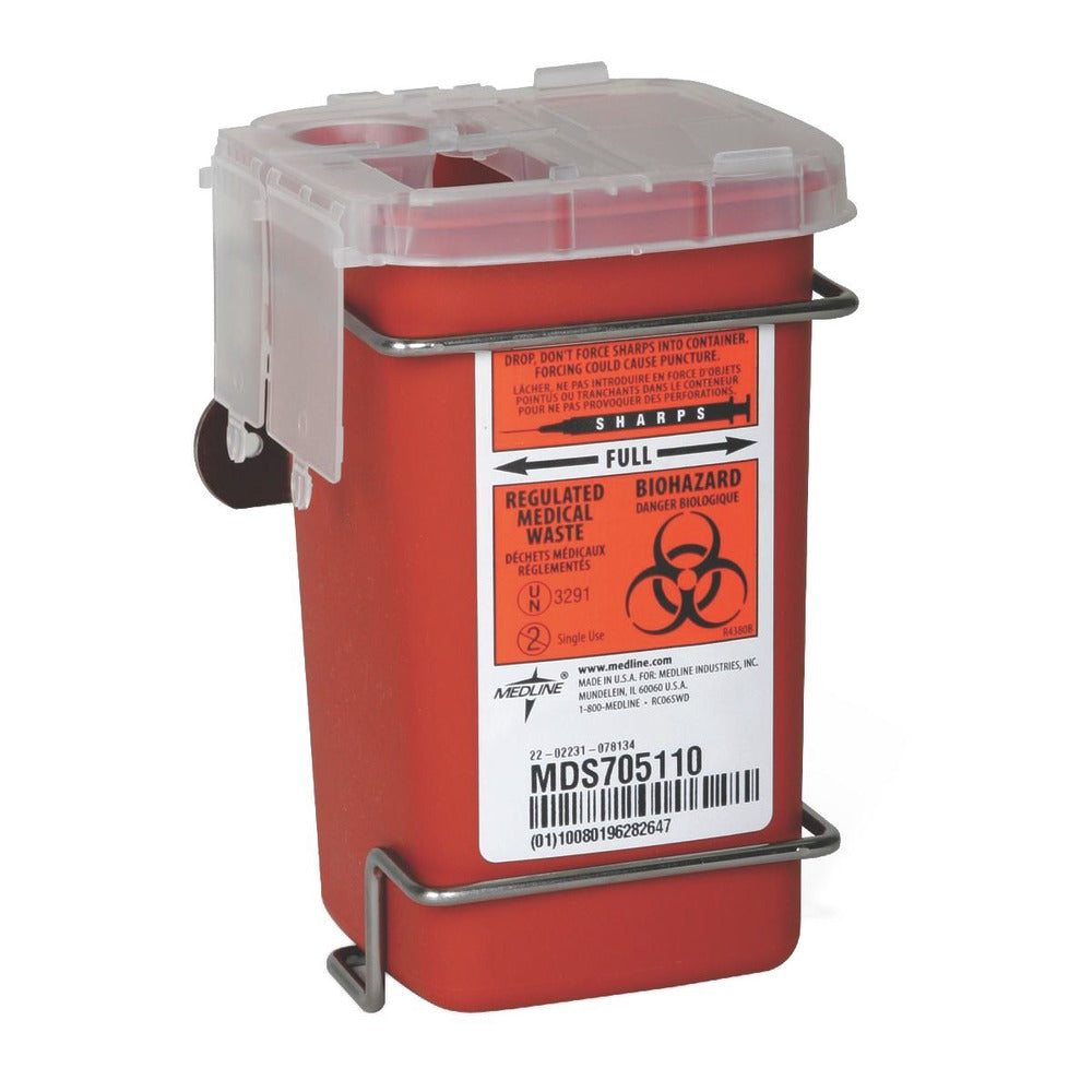 Medline Multipurpose Biohazard Sharps Containers, 12 Quarts, 24in x 20in x 29 7/16in, Red, Case Of 12