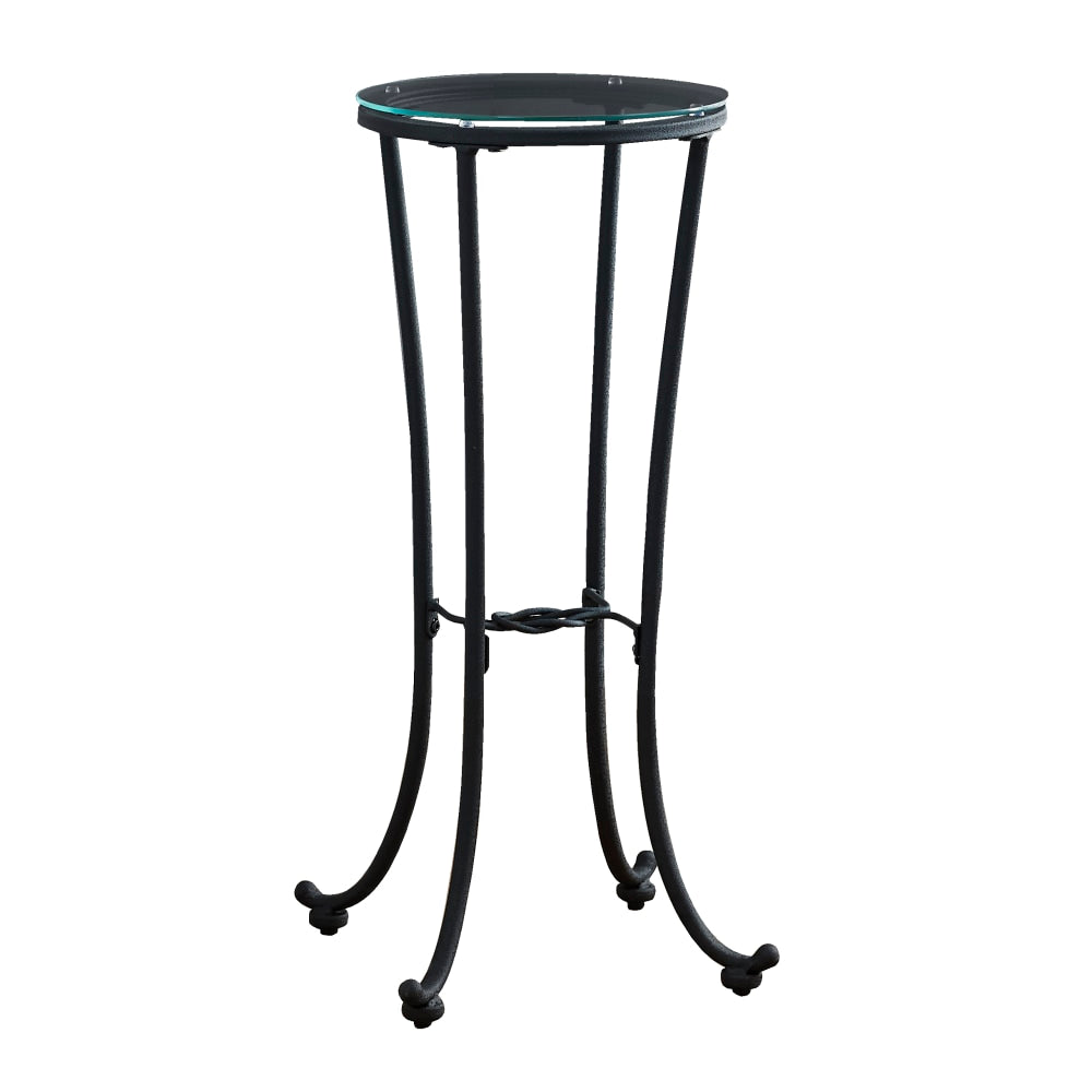 Monarch Specialties Round Plant Accent Table, Clear/Black