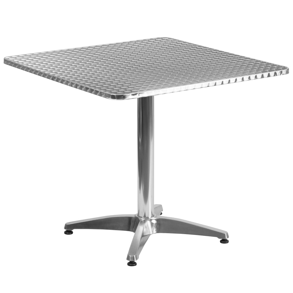 Flash Furniture Square Metal Indoor/Outdoor Table, 27-1/2inH x 31-1/2inW x 31-1/2inD, Silver