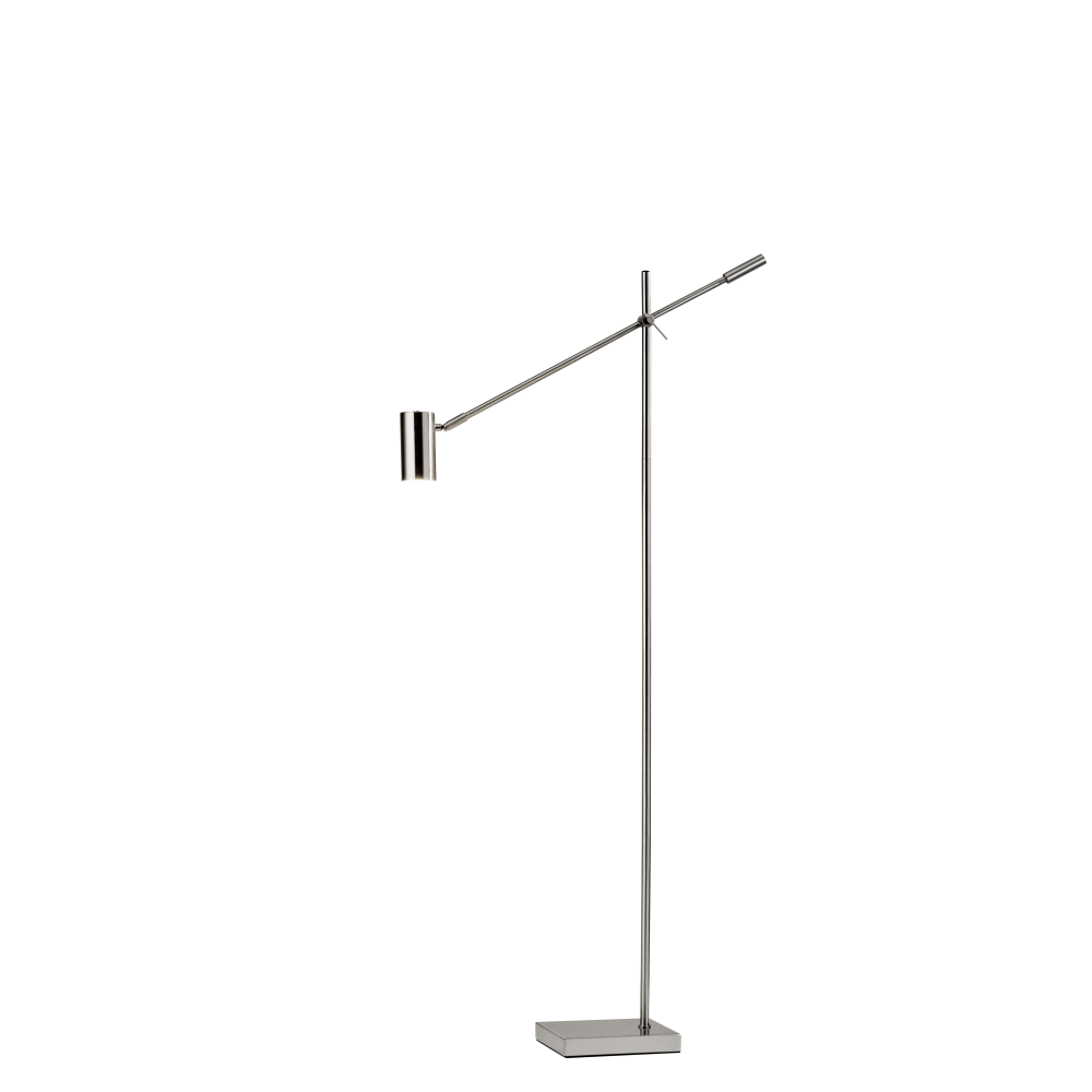 Adesso Collette LED Floor Lamp, 63inH, Brushed Steel