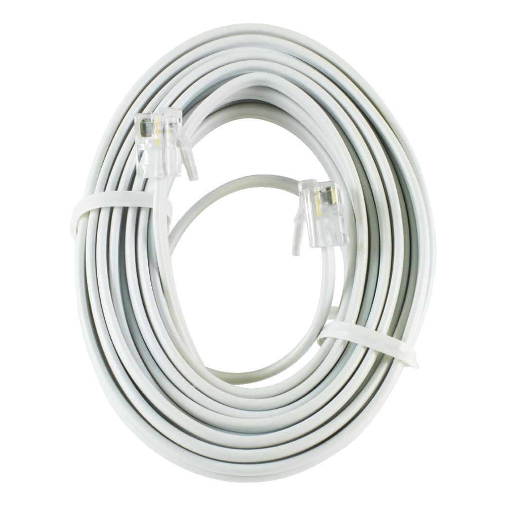 Power Gear Phone Line Cord, 25ft, White, 76119999