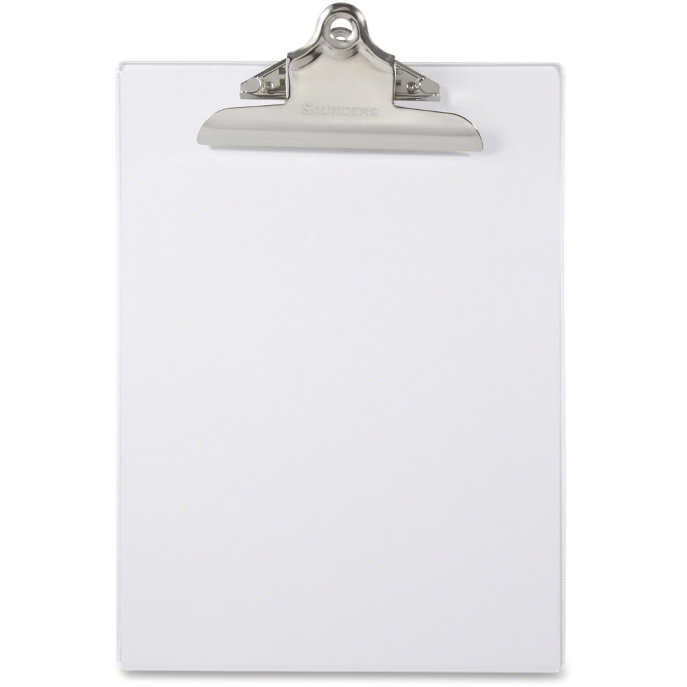 Saunders Transparent Clipboard with High Capacity Clip - 1in Clip Capacity - 8 1/2in x 11in - Plastic - Clear - 1 Each