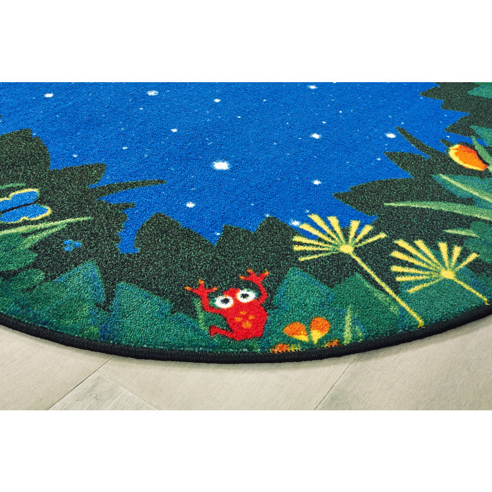 Carpets For Kids Premium Collection Peaceful Tropical Night Activity Rug, 6' x 9', Blue