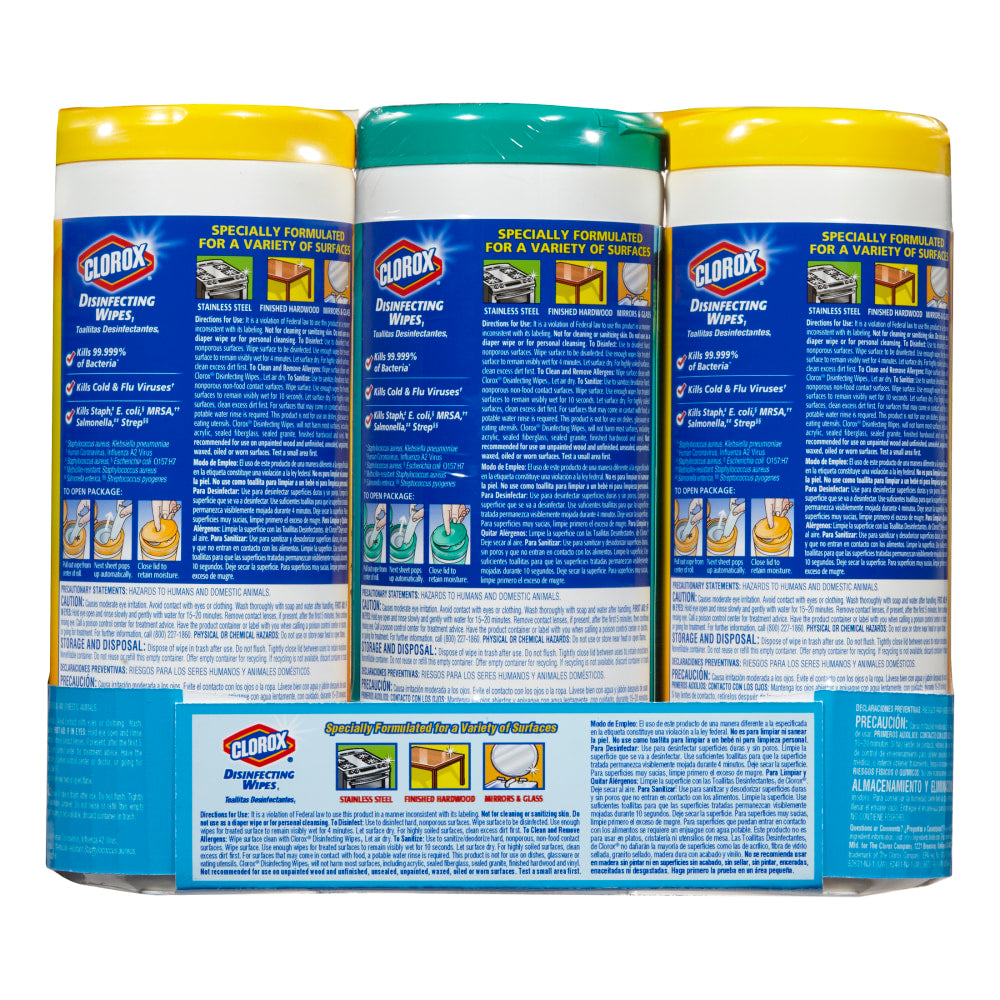 Clorox Disinfecting Wipes Value Packs, Citrus Blend Scent, 35 Wipes Per Canister, Case Of 15 Canisters